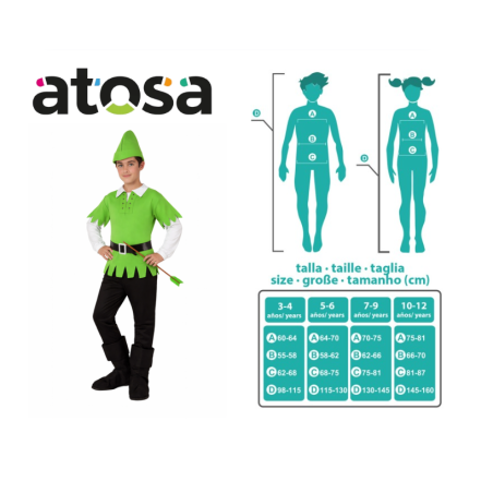 Disfraz De Arquero De Los Bosques Talla 3-4 Años