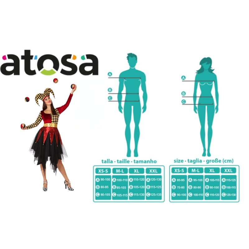 Disfraz Arlequín Escarlata Talla XXL