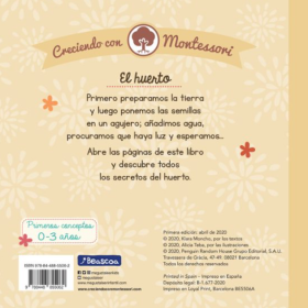 Creciendo Con Montessori. Huerto (Cartón) 2