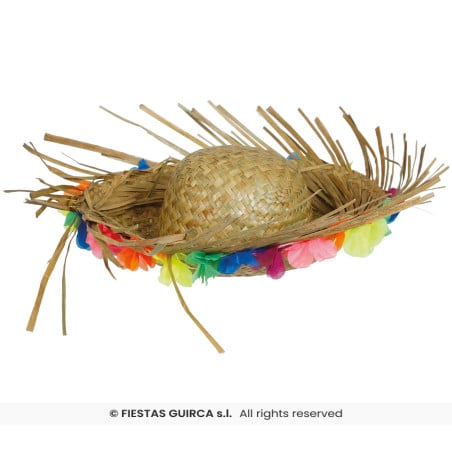 Sombrero De Paja Con Flores
