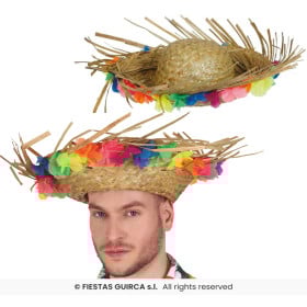 Sombrero De Paja Con Flores 2