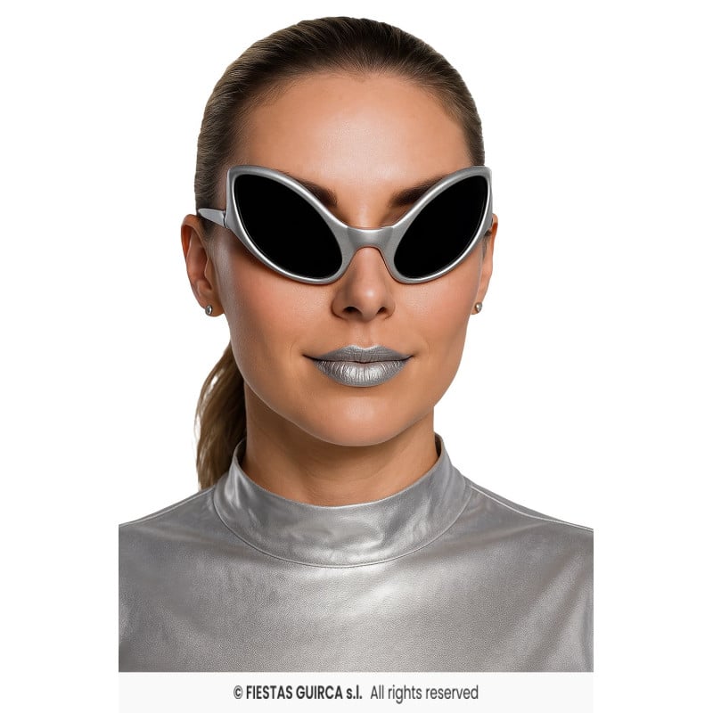Gafas Alienígena Plata Adulto