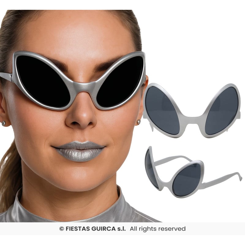 Gafas Alienígena Plata Adulto
