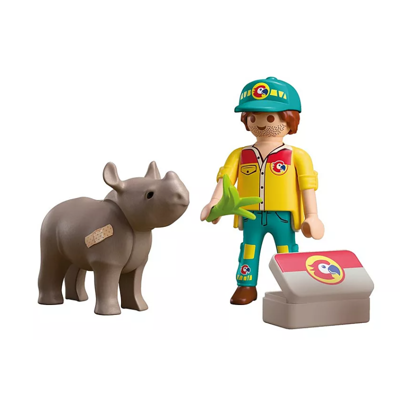 PLAYMOBIL Duo Cuidador Con Rinoceronte 72025