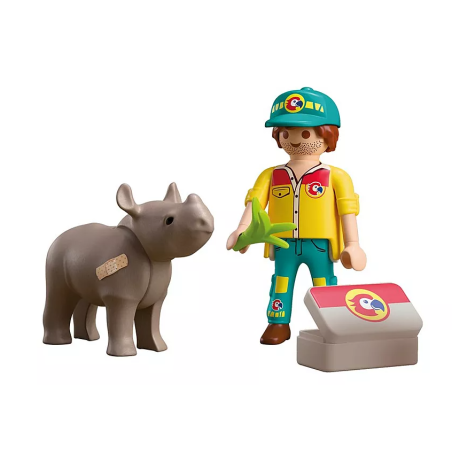 PLAYMOBIL Duo Cuidador Con Rinoceronte 72025