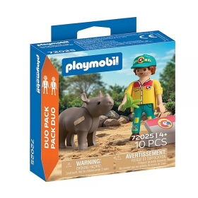 PLAYMOBIL Duo Cuidador Con Rinoceronte 72025