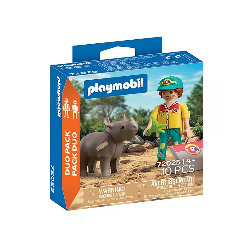 PLAYMOBIL Duo Cuidador Con Rinoceronte 72025 De Playmobil