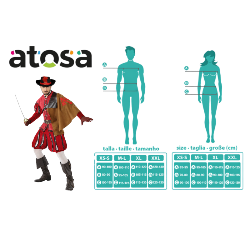 Disfraz Mosquetero Espada Del Reino Talla M-L