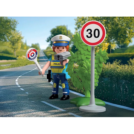 PLAYMOBIL Policía Con Radar De Velocidad 72029