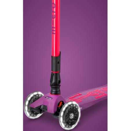 Micro Patinete Maxi Deluxe Neón Led Lila-Rosa
