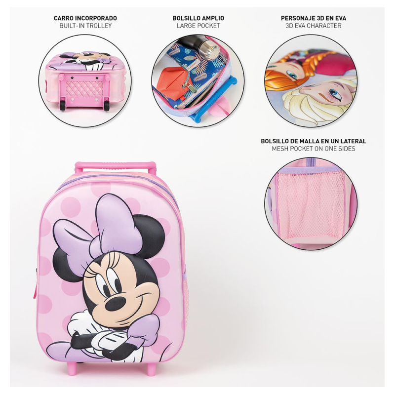 Mochila Infantil Trolley 3D Minnie Mouse