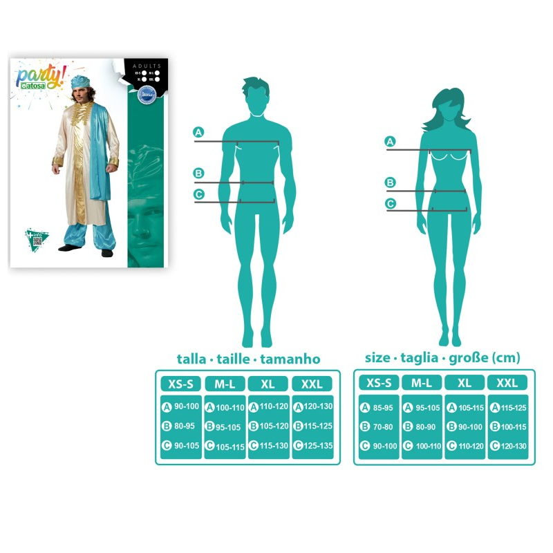 Disfraz Hindú Adulto Talla XS-S