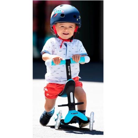 Micro Patinete Mini 4 En 1 Deluxe LED Azul