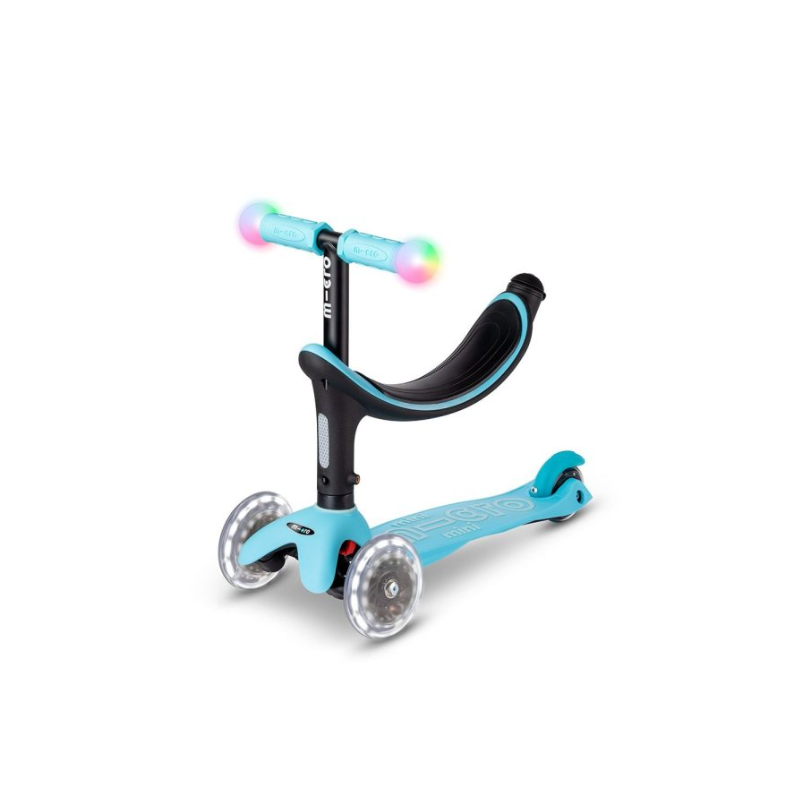 Micro Patinete Mini 4 En 1 Deluxe LED Azul