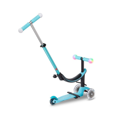 Micro Patinete Mini 4 En 1 Deluxe LED Azul