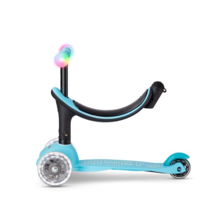Micro Patinete Mini 4 En 1 Deluxe LED Azul