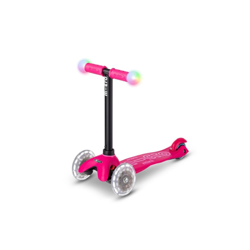 Micro Patinete Mini 4 En 1 Deluxe LED Rosa