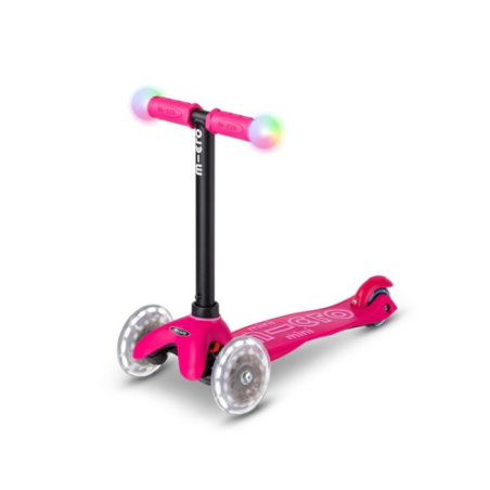 Micro Patinete Mini 4 En 1 Deluxe LED Rosa