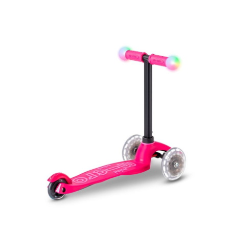 Micro Patinete Mini 4 En 1 Deluxe LED Rosa