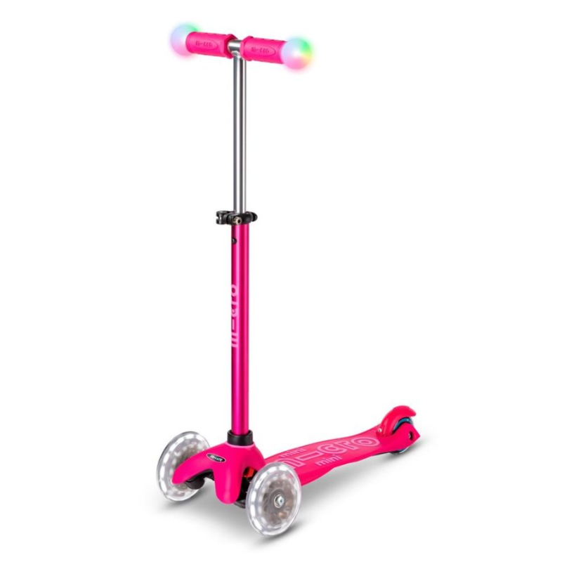 Micro Patinete Mini 4 En 1 Deluxe LED Rosa