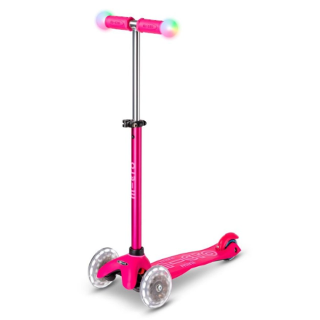 Micro Patinete Mini 4 En 1 Deluxe LED Rosa
