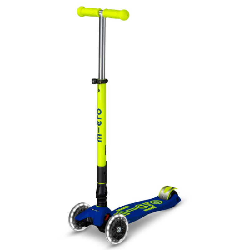 Micro Patinete Maxi Deluxe Plegable LED Amarillo De Micro
