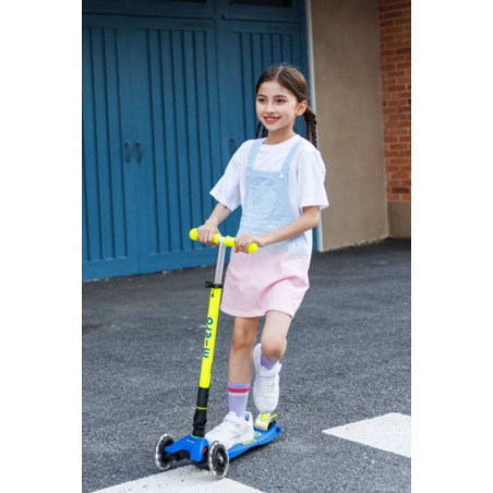 Micro Patinete Maxi Deluxe Plegable LED Amarillo