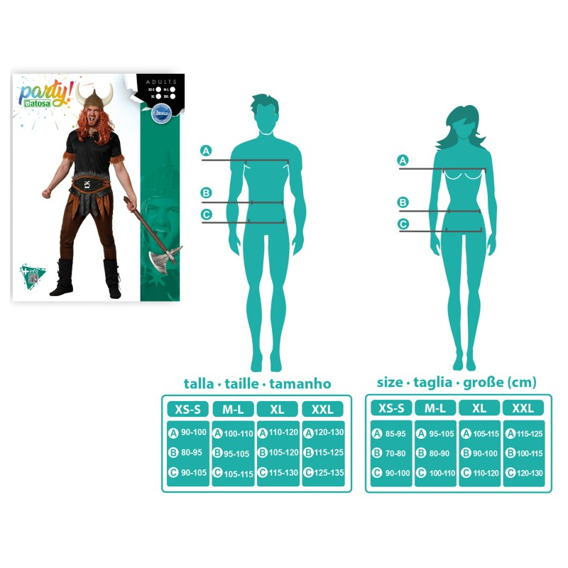 Disfraz Vikingo Guerrero del Valhalla Talla M-L