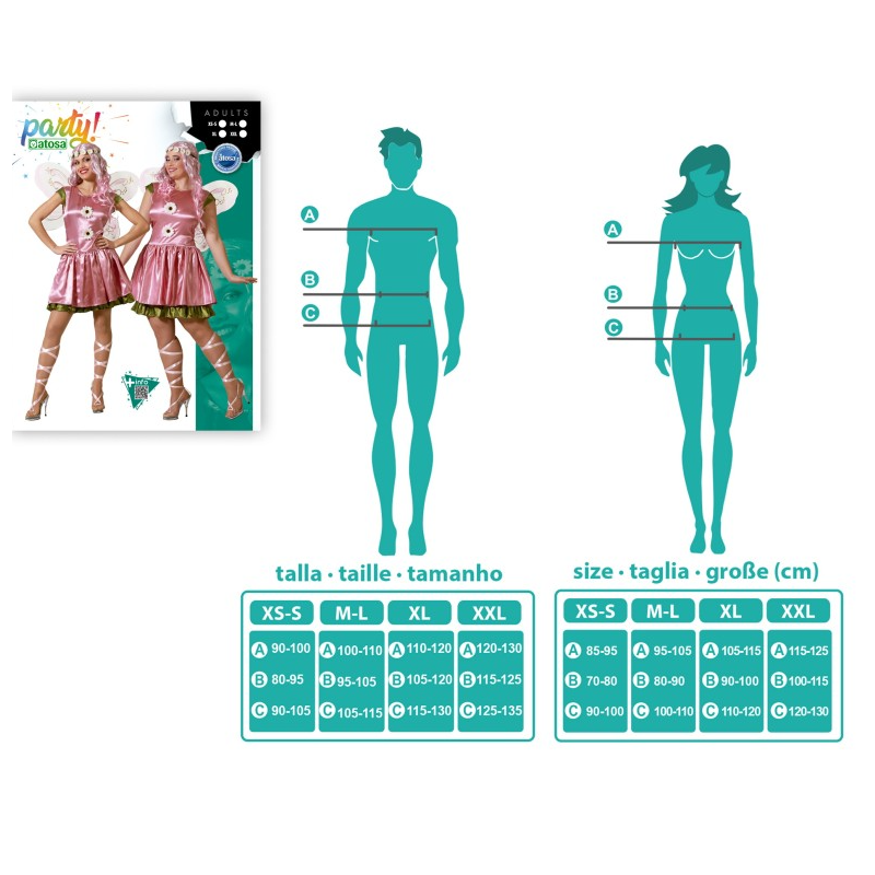 Disfraz Hada Rosa Talla XS-S