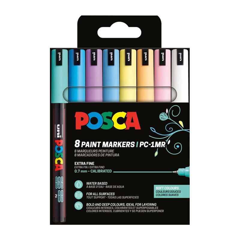 Set 8 Rotuladores Posca Pastel 0.7 mm PC-1MR