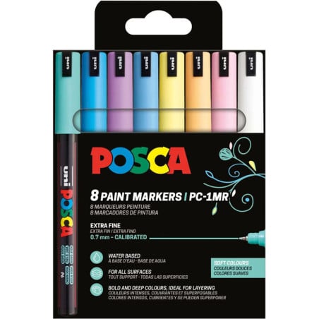 Set 8 Rotuladores Posca Pastel 0.7 mm PC-1MR