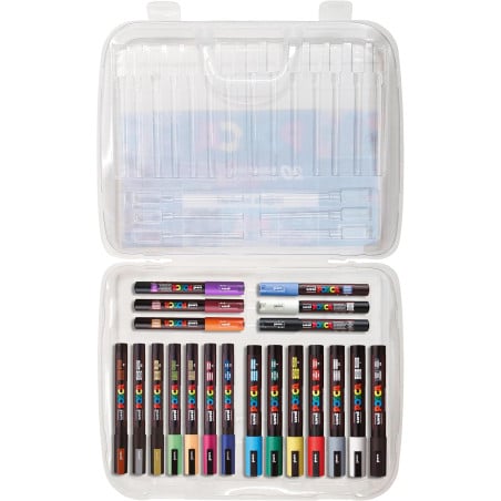 Maleta Posca Con 20 Marcadores PC-1M-3M-5M