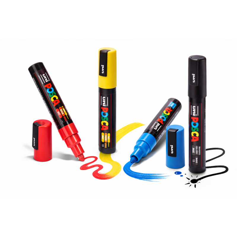 Set 4 Rotuladores Posca PC-5M Colores Básicos Punta Media 1.8-2.5 mm