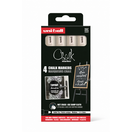 Set 4 Rotuladores Posca PC-5M Blanco Punta Media 1.8-2.5 mm De POSCA