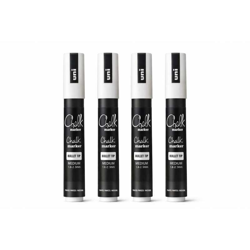 Set 4 Rotuladores Posca PC-5M Blanco Punta Media 1.8-2.5 mm