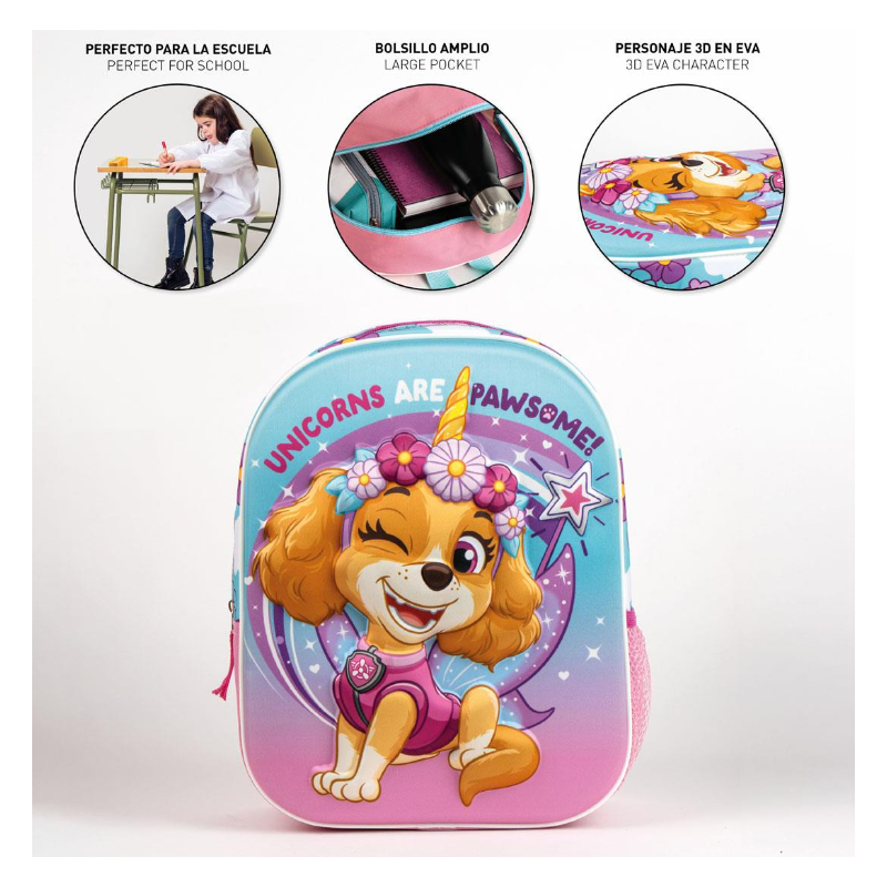 Mochila Infantil 3D Patrulla Canina Skye