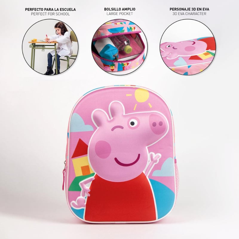 Mochila Infantil 3D Peppa Pig Relieve
