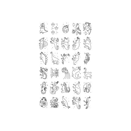 Plantillas Kidydraw Galaxia y Dinosaurios