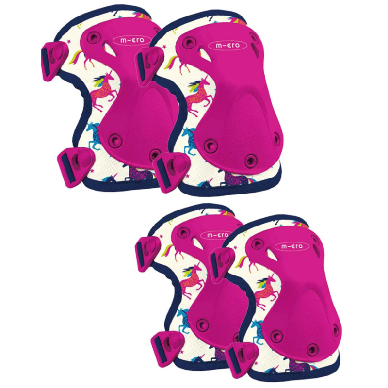 Micro Set Rodilleras Y Coderas Unicornio Talla S