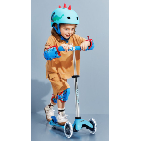 Micro Set Rodilleras Y Coderas Dinosaurio Talla S