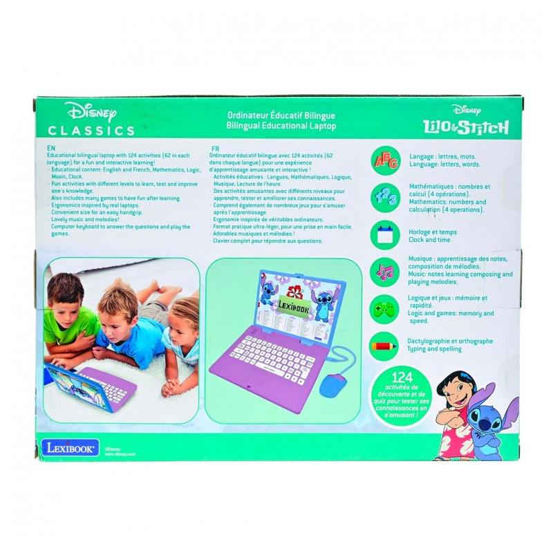 Lexibook Ordenador Portátil Biligüe Stitch