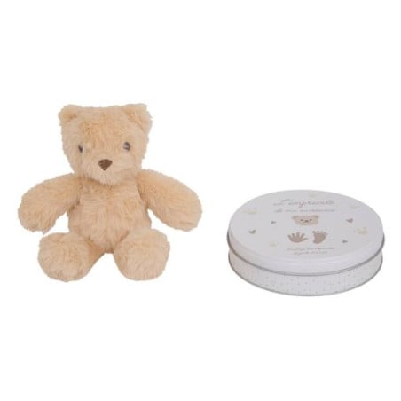 Set Huellas Bebé Aniel con Peluche Oso y Caja Recuerdo