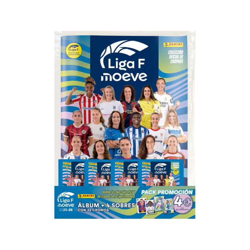 Álbum Oficial Liga F 2025/26 + 4 Sobres