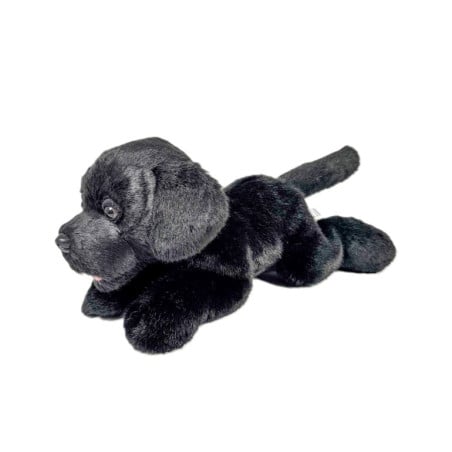 Peluche Labrador Negro Tumbado 25 Cm De Deqube