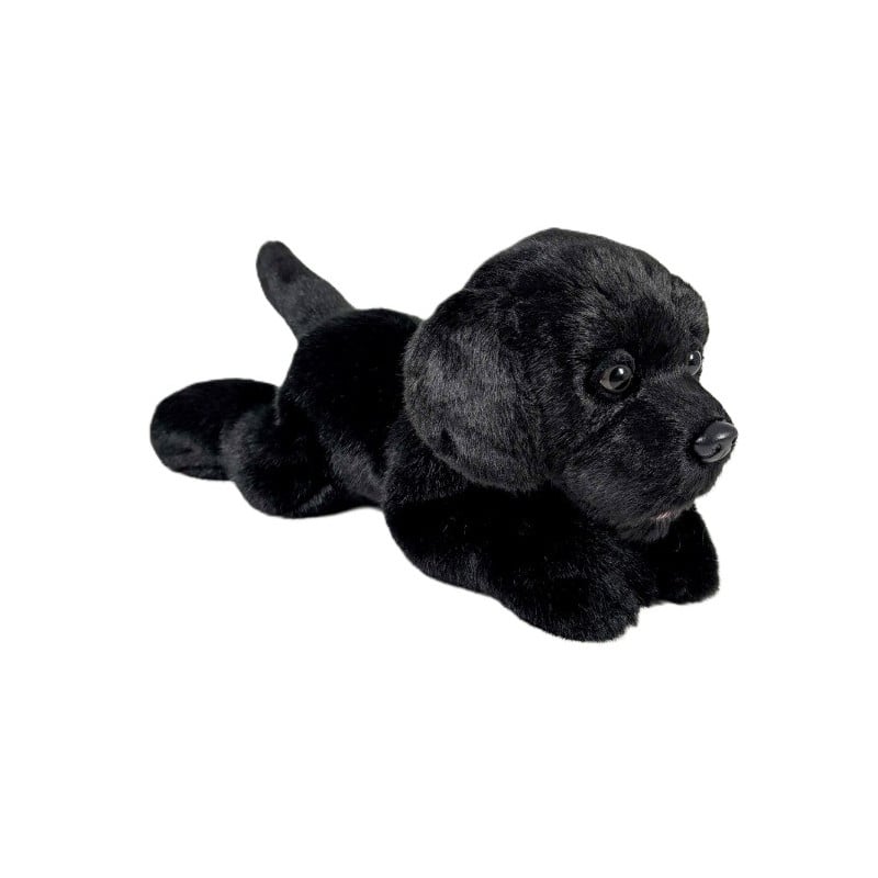 Peluche Labrador Negro Tumbado 25 Cm