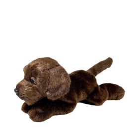Peluche Labrador Chocolate Tumbado 25 Cm De Deqube