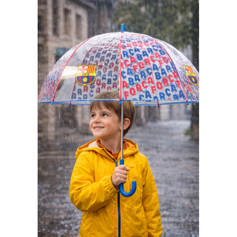 Paraguas Manual Fc Barcelona Trasnparente 48 Cm
