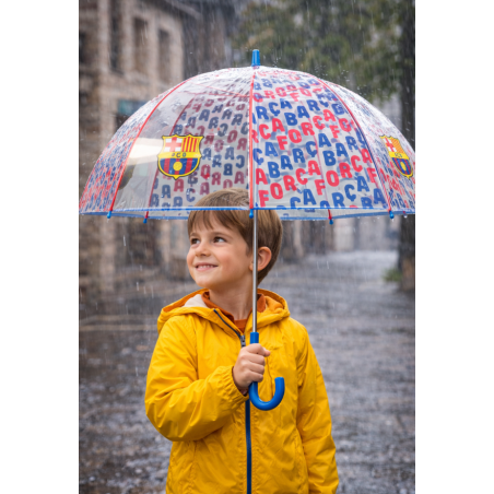 Paraguas Manual Fc Barcelona Trasnparente 48 Cm