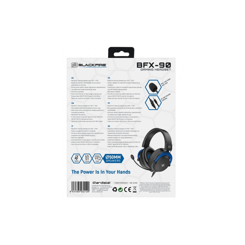 Auricular PS4/PS5 Con Micrófono Blackfire BFX-90