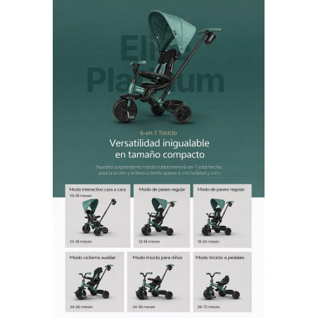 Qplay Triciclo Evolutivo Elite Platinum 6 en 1 Gris